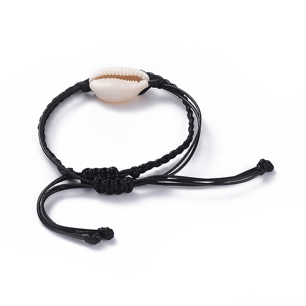 

PandaHall Adjustable Braided Bead Bracelet Sets, with Cowrie Shell Beads and Waxed Polyester Cord, Black, 5.7~10.2cm, 2pcs/set Waxed...