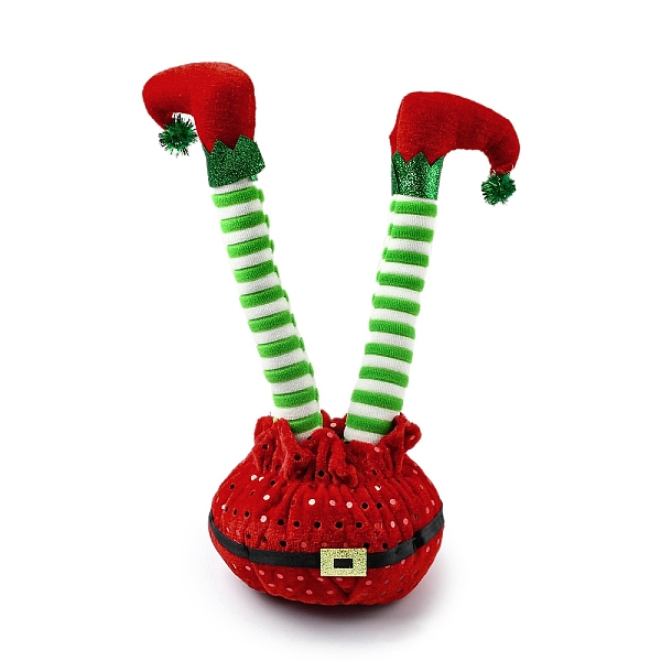 

PandaHall Christmas Cloth Elf Leg Ornaments, for Christmas Party Home Desktop Decorations, FireBrick, 120x140x290mm Cloth Body Red