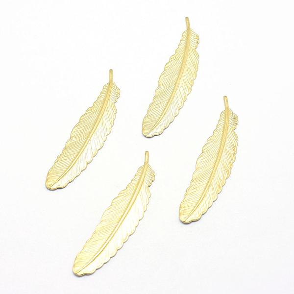 

PandaHall Brass Bookmarks, Lead Free & Cadmium Free & Nickel Free, Feather, Raw(Unplated), 53x12x1.5mm Brass