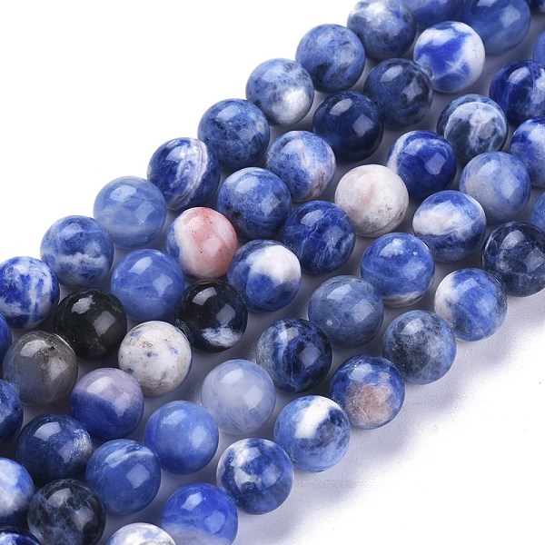 

PandaHall Natural Sodalite Beads Strands, Round, 8.5mm, Hole: 1.2mm, about 46pcs/Strand, 15.55 inch(39.5cm) Sodalite Round
