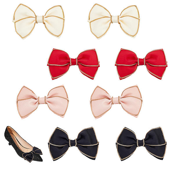 

PandaHall AHADEMAKER 8Pcs 4 Colors Polyester Bowknots Ornament Accessories, for DIY Shoe Decoration, Costume, Mixed Color..., Multicolor