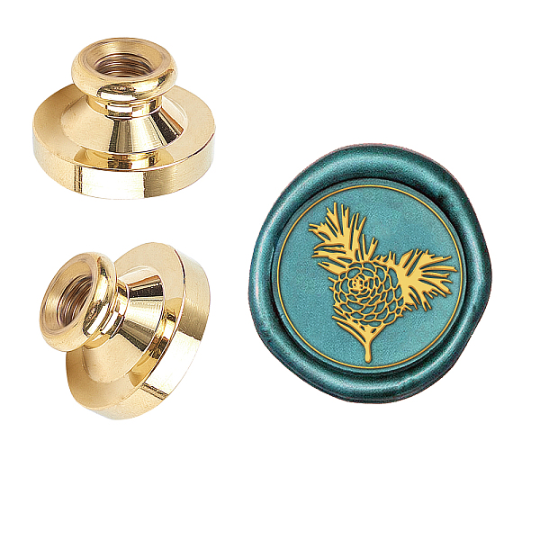 

PandaHall Wax Seal Brass Stamp Head, for Wax Seal Stamp, Flower Pattern, 25x14.5mm Brass Flower