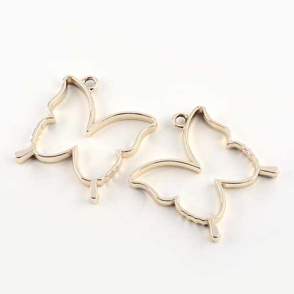 

PandaHall Rack Plating Alloy Butterfly Open Back Bezel Pendants, For DIY UV Resin, Epoxy Resin, Pressed Flower Jewelry, Hollow, Cadmium Free...