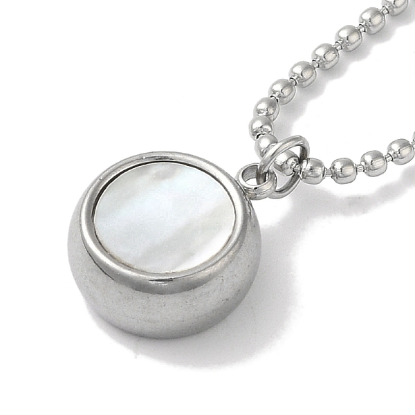 

PandaHall 304 Stainless Steel Ball Chain Necklaces, Shell Pendant Necklaces, Flat Round with Bear Pattern, Stainless Steel Color, 16.42 inch...