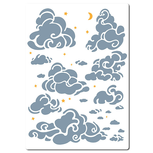

PandaHall PET Plastic Hollow Out Drawing Painting Stencils Templates, Rectangle, Cloud, 297x210mm Plastic Cloud