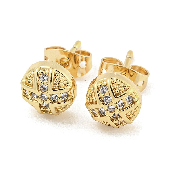 

PandaHall Brass Micro Pave Cubic Zirconia Stud Earrings, Cross, Real 18K Gold Plated, 7.5mm Cubic Zirconia Cross