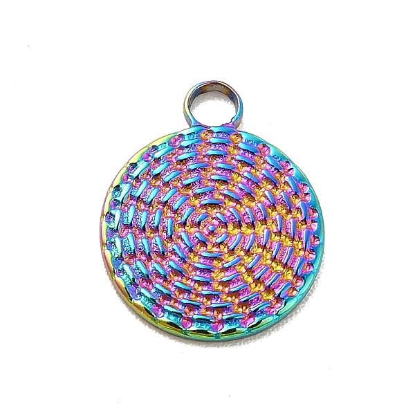 

PandaHall Ion Plating(IP) 304 Stainless Steel Charms, Flat Round Charms, Rainbow Color, 13x10.5x1mm, Hole: 2mm 304 Stainless Steel Flat...