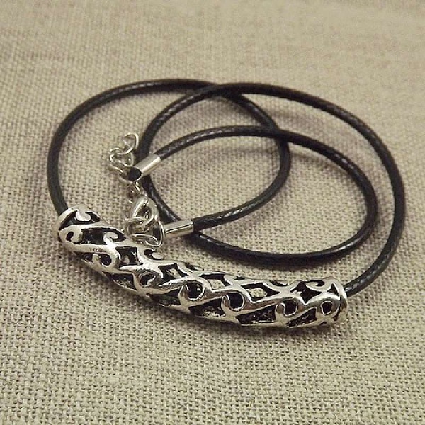 

PandaHall Jewelry Miao Yin Cang Yin Rose Hollow Bend Black Leather Rope Little Fish Lotus Female Short Necklace Alloy
