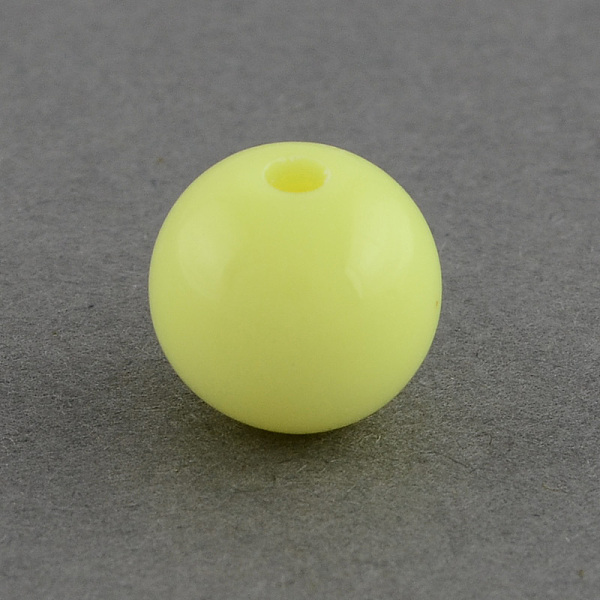 

PandaHall Solid Chunky Bubblegum Acrylic Ball Beads, Round, Yellow, 8mm, Hole: 1.5mm, about 1700pcs/500g Acrylic Round Yellow