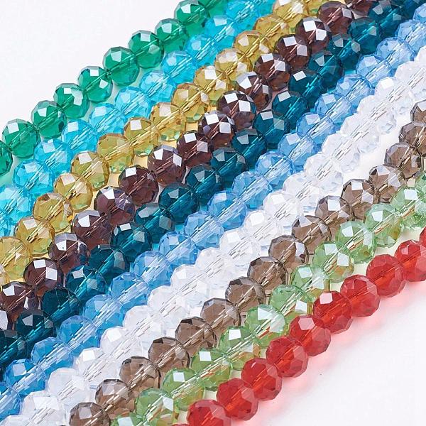 

PandaHall Handmade Glass Beads, Imitate Austrian Crystal, Faceted Rondelle, Mixed Color, 10x7mm, Hole: 1mm, about 72pcs/strand Glass..., Multicolor