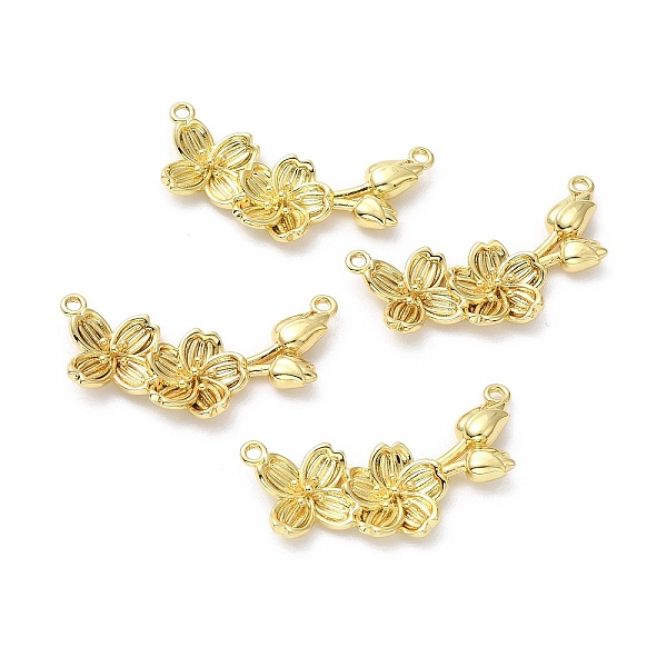

PandaHall Rack Plating Brass Pendants, Flower Charms, Long-Lasting Plated, Cadmium Free & Lead Free, Real 18K Gold Plated, 19x35x4mm, Hole...