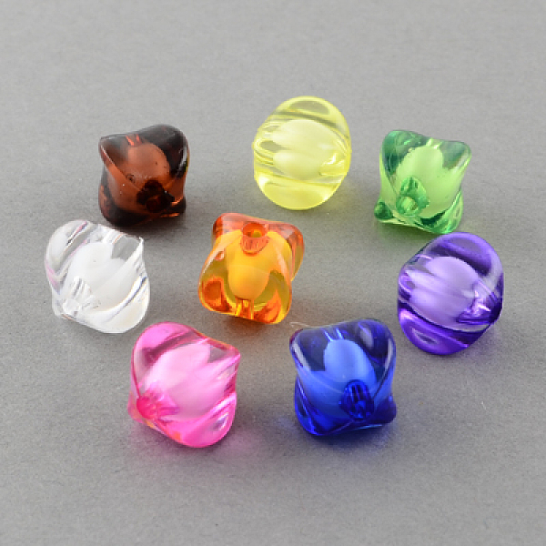 

PandaHall Transparent Acrylic Beads, Bead in Bead, Rhombus, Mixed Color, 10x12x12mm, Hole: 2mm, about 1100pcs/500g Acrylic Rhombus..., Multicolor