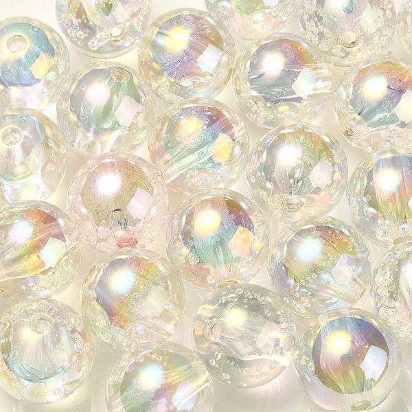 

PandaHall UV Plating Transparent Rainbow Iridescent Acrylic Beads, Bubble Beads, Round, Clear, 15~15.5x15.5~16mm, Hole: 2.6~2.7mm Acrylic...