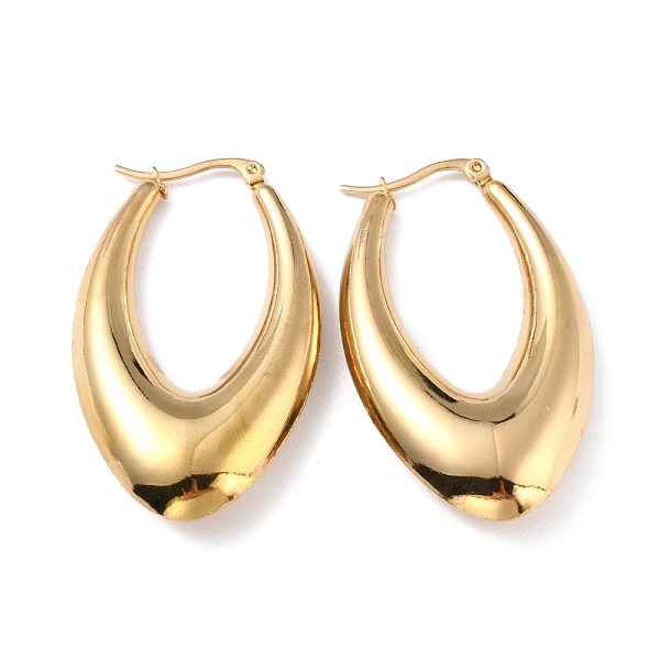 

PandaHall 304 Stainless Steel Hoop Earrings, Hypoallergenic Earrings, Real 24K Gold Plated, 50.5x29x8.5mm, Pin: 0.7x1mm 304 Stainless Steel...