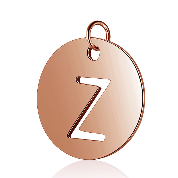 

PandaHall 304 Stainless Steel Charms, Flat Round with Letter, Rose Gold, Letter.Z, 12x1mm, Hole: 2.5mm 304 Stainless Steel Letter Z