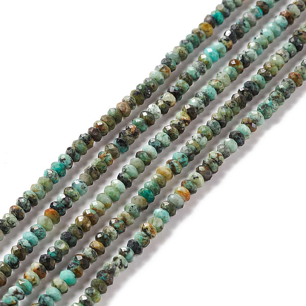 

PandaHall Natural African Turquoise(Jasper) Beads Strands, Faceted, Rondelle, 3x2mm, Hole: 0.6mm, about 191pcs/strand, 15.55 inch(39.5cm)...