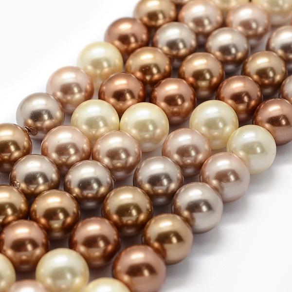 

PandaHall Electroplate Shell Pearl Beads Strands, Round, Mixed Color, 10mm, Hole: 1.2mm, about 17pcs/strand, 6.8 inch(17.5cm) Shell Pearl..., Multicolor