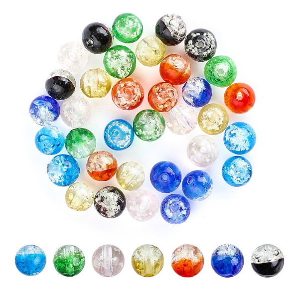 

PandaHall SUPERFINDINGS 35Pcs 7 Colors Luminous Beads Lampwork Glass Beads 9-10x10-11mm Round Beads Glow Crystal Loose Beads for Jewelry..., Multicolor
