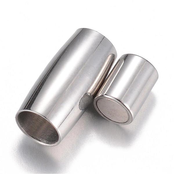 

PandaHall 304 Stainless Steel Magnetic Clasps with Glue-in Ends, Barrel, Stainless Steel Color, 9x4.5mm, Hole: 2.8mm 304 Stainless Steel...