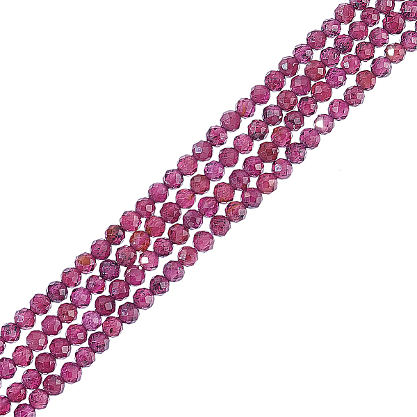

PandaHall 2 Strands Natural Garnet Bead Strands, Grade AA, Faceted, Round, 3mm, Hole: 0.5mm, about 163pcs/strand, 15.5''(39.37cm) Garnet...