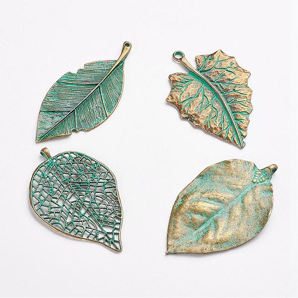 

PandaHall Tibetan Style Alloy Pendants Mixed Shapes, Antique Bronze & Green Patina, 70~80x36~47x2~3mm, Hole: 2~3mm Alloy Mixed Shapes