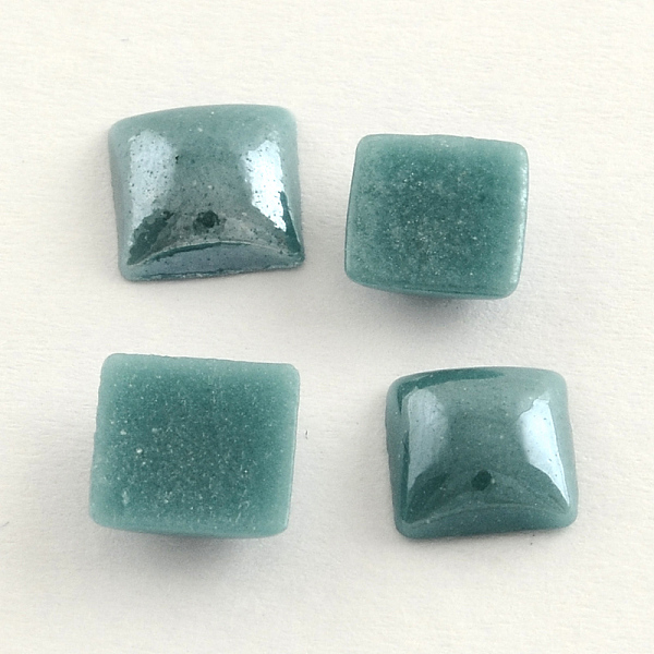 

PandaHall Pearlized Plated Opaque Glass Cabochons, Square, Dark Cyan, 6x6x3mm Glass Square Cyan