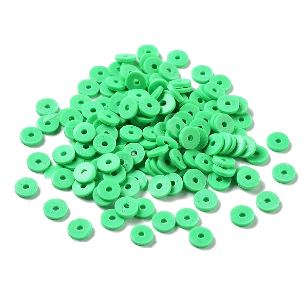 

PandaHall Handmade Polymer Clay Beads, for DIY Jewelry Crafts Supplies, Disc/Flat Round, Heishi Beads, Spring Green, 6x1mm, Hole: 1.5mm...