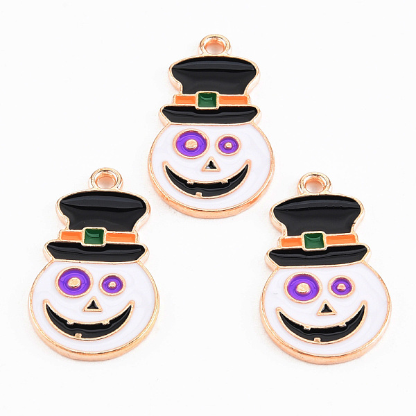 

PandaHall Light Gold Tone Alloy Enamel Pendants, Cadmium Free & Lead Free, Halloween, Ghost, White, 25x14.2x1.2mm, Hole: 1.5mm Alloy+Enamel...