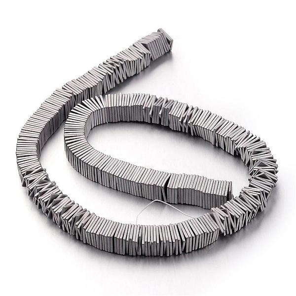 

PandaHall Electroplate Non-magnetic Synthetic Hematite Bead Strands, Frosted, Square Heishi Beads, Thin Slice Beads, Silver Plated, 8x8x1mm...