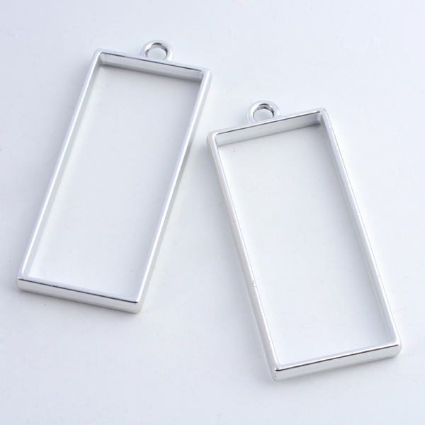 

PandaHall Rack Plating Alloy Rectangle Open Back Bezel Pendants, For DIY UV Resin, Epoxy Resin, Pressed Flower Jewelry, Hollow, Cadmium Free...