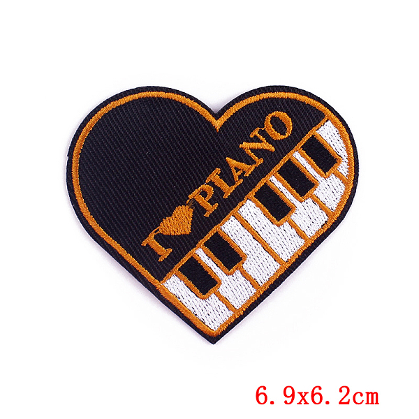 

PandaHall Computerized Embroidery Cloth Iron on/Sew on Patches, Costume Accessories, Heart with Word, Dark Orange, 62x69mm Cloth Word
