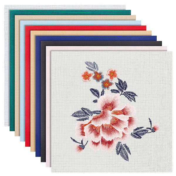 

PandaHall BENECREAT 10Pcs 10 Colors 14CT Cross Stitch Fabric Sheets, Cotton Embroidery Fabric, for Making Garments Crafts, Mixed Color..., Multicolor