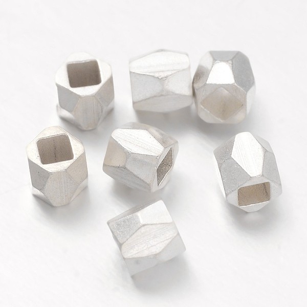 

PandaHall Faceted Barrel Brass Spacer Beads, , Silver Color Plated, 3x3mm, Hole: 1mm Brass Barrel