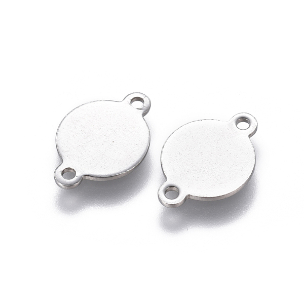 

PandaHall 304 Stainless Steel Links connectors, Flat Round, Stainless Steel Color, 10x14.5x0.7mm, Hole: 1.2mm 304 Stainless Steel Flat Round