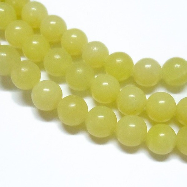 

PandaHall Natural Lemon Jade Beads Strands, Round, Lemon Chiffon, 10mm, Hole: 1mm, about 39pcs/strand, 15.3 inch Lemon Jade Round Yellow