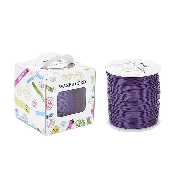 

PandaHall Waxed Cotton Cords, Medium Purple, 1mm, about 100yards/roll(91.44m/roll), 300 feet/roll Waxed Cotton Cord Round Purple