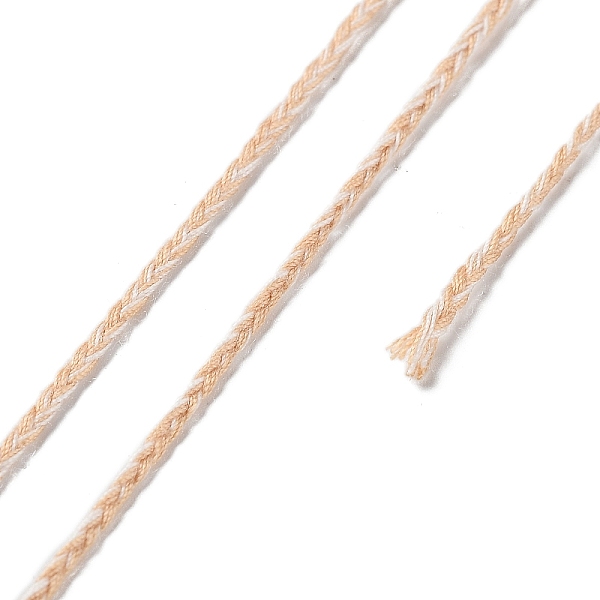 

PandaHall 20M Polycotton Braided Cord, Flat, for DIY Jewelry Making, PeachPuff, 2x0.7mm, about 21.87 Yards(20m)/Roll Polycotton Brown