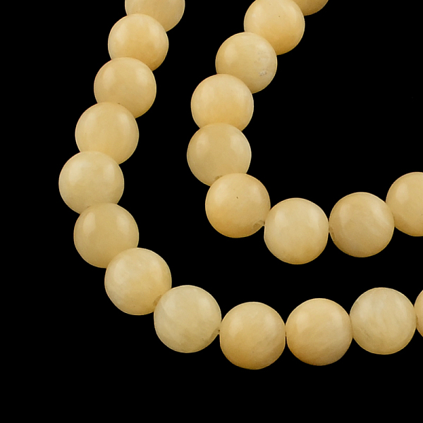

PandaHall Round Natural Yellow Jade Beads Strands, 8mm, Hole: 1mm, about 50pcs/strand, 15.7 inch Yellow Jade Round