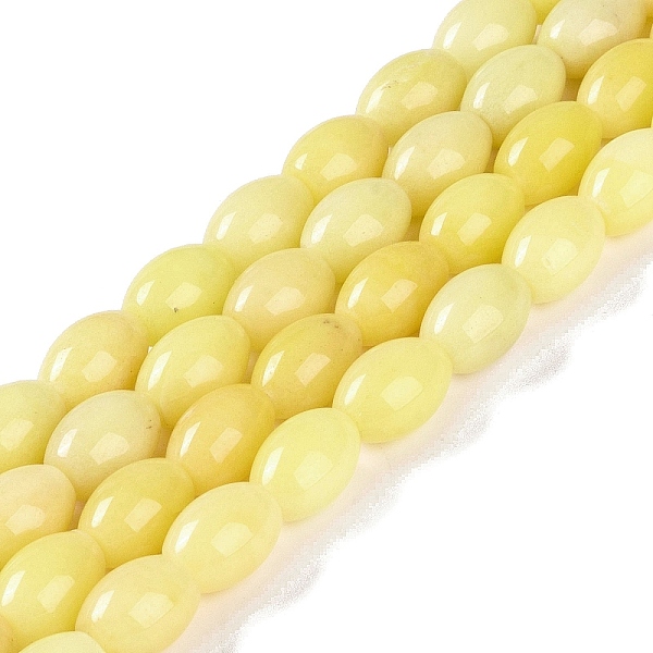 

PandaHall Natural Yellow Jade Beads Strands, Oval, 11x8mm, Hole: 0.8mm, about 33pcs/strand, 15.75''(40cm) Yellow Jade Oval