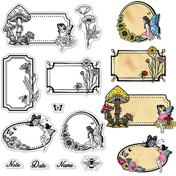 

PandaHall PVC Plastic Stamps, for DIY Scrapbooking, Photo Album Decorative, Cards Making, Stamp Sheets, Dialog Box Pattern, 160x110x3mm...