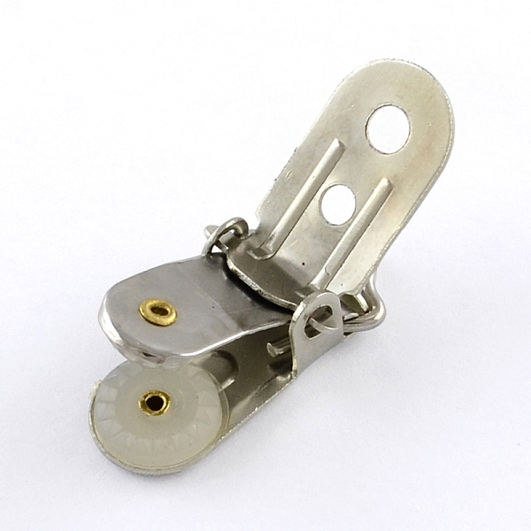 

PandaHall Iron Baby Pacifier Holder Clip, Platinum, 32x13mm, Hole: 3mm Iron