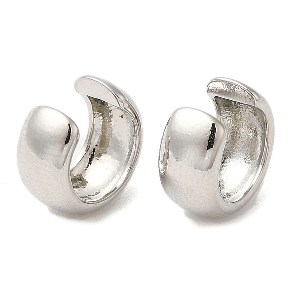 

PandaHall Rack Plating Brass Plain Band Cuff Earrings for Women, Cadmium Free & Lead Free, Platinum, 11x12x6mm Brass