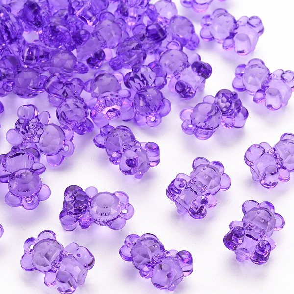 

PandaHall Transparent Acrylic Pendants, Faceted, Bear, Blue Violet, 19.5x13.5x10.5mm, Hole: 1.5mm, about 400pcs/500g Acrylic Bear