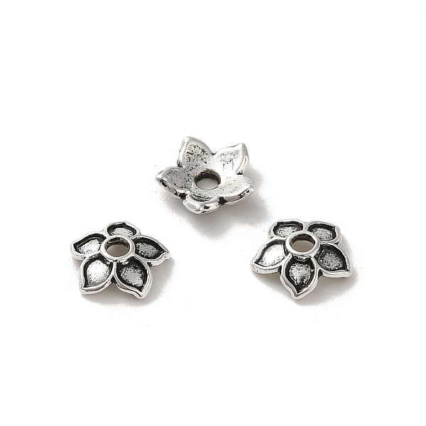 

PandaHall Tibetan Style Alloy Bead Caps, Cadmium Free & Lead Free, Flower, Antique Silver, 8x2mm, Hole: 1.5mm, about 6250pcs/1000g Alloy