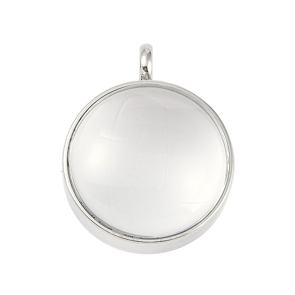 

PandaHall 304 Stainless Stee Locket Pendants, with Glass, Flat Round Charm, Stainless Steel Color, 31x24x14mm, Hole: 5mm 304 Stainless Steel...