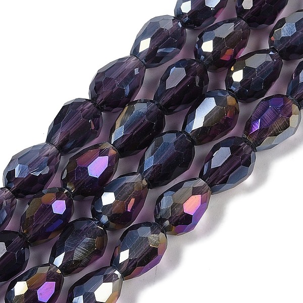 Transparentes perles de verre de galvanoplastie brins