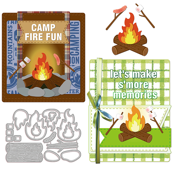 

PandaHall GLOBLELAND Camping Barbecue Cutting Dies Metal Campfire Marshmallows Sausage Die Cuts Embossing Stencils Template for Paper Card...