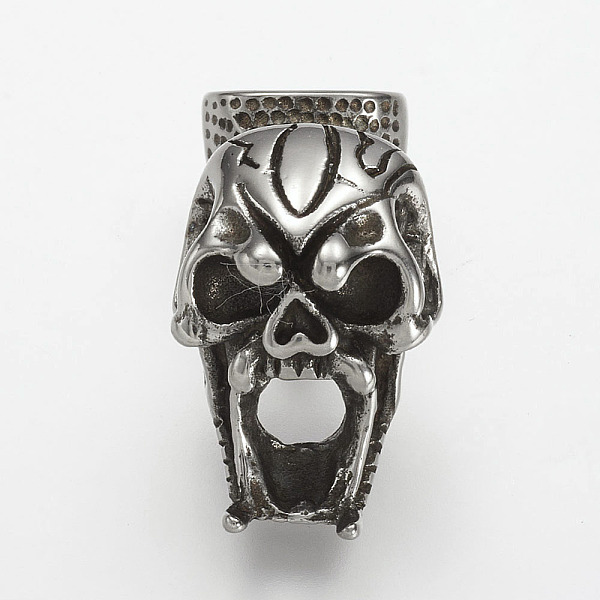 

PandaHall 304 Stainless Steel Clasp Rhinestone Settings, Skull, Antique Silver, 25x16x22mm, Hole: 5x10mm, Fit for 4x4mm rhinestone 304...