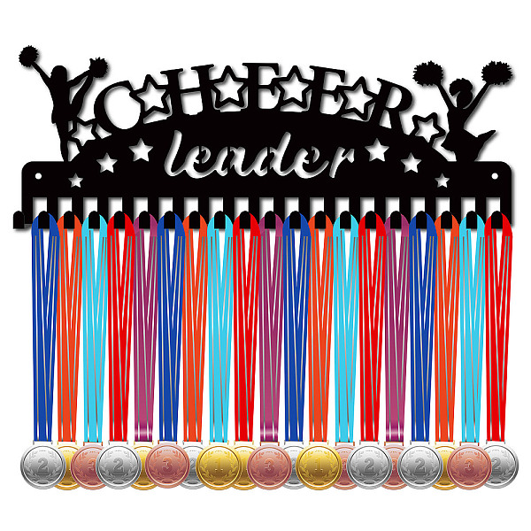 

PandaHall Iron Medal Holder Frame, 20 Hooks Medals Display Hanger Rack, with Screws, Black, Cheerleader, Human, 146x400mm, Hole: 5mm Iron...