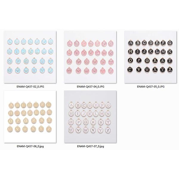 

PandaHall Golden Plated Alloy Enamel Charms, Enamelled Sequins, Flat Round with Alphabet, Letter A~Z, Mixed Color, 14x12x2mm, Hole: 1.5mm..., Multicolor